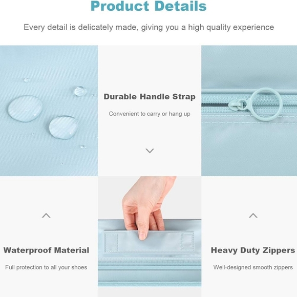 Mossio Pink Shoe Bag Holds 3 Pair of Shoes for Travel and Daily Use Storage - Picture 6 of 8